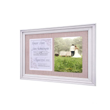 New design wholesale custom wood Frame Soft linen back for fixing wedding photos wedding photo frame